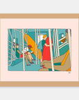 Tunnel Vision Alimo art print in a natural wood frame