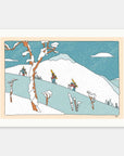 Wabi Sabi Life art print by Alimo in white frame, Japanese mountain illustration