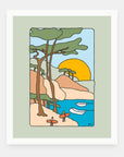 Out for Our Own Fun art print by Alimo in white frame, freedom illustration