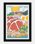 Yudetate Ramen art print by Alimo in black frame, Japan food culture scene