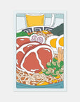 Yudetate Ramen Japan travel art print by Alimo, colorful ramen shop scene