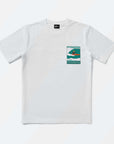 Kamakura unisex t-shirt by Alimo, white cotton tee flat lay, front print