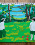 bocce on the lawn | Original Upstate New York Painting by Alimo