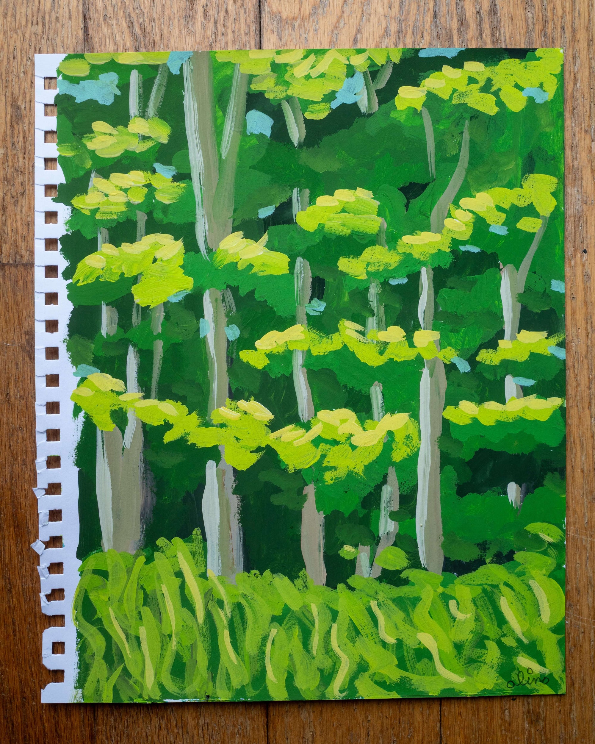 tall trees | Original Upstate New York Painting by Alimo