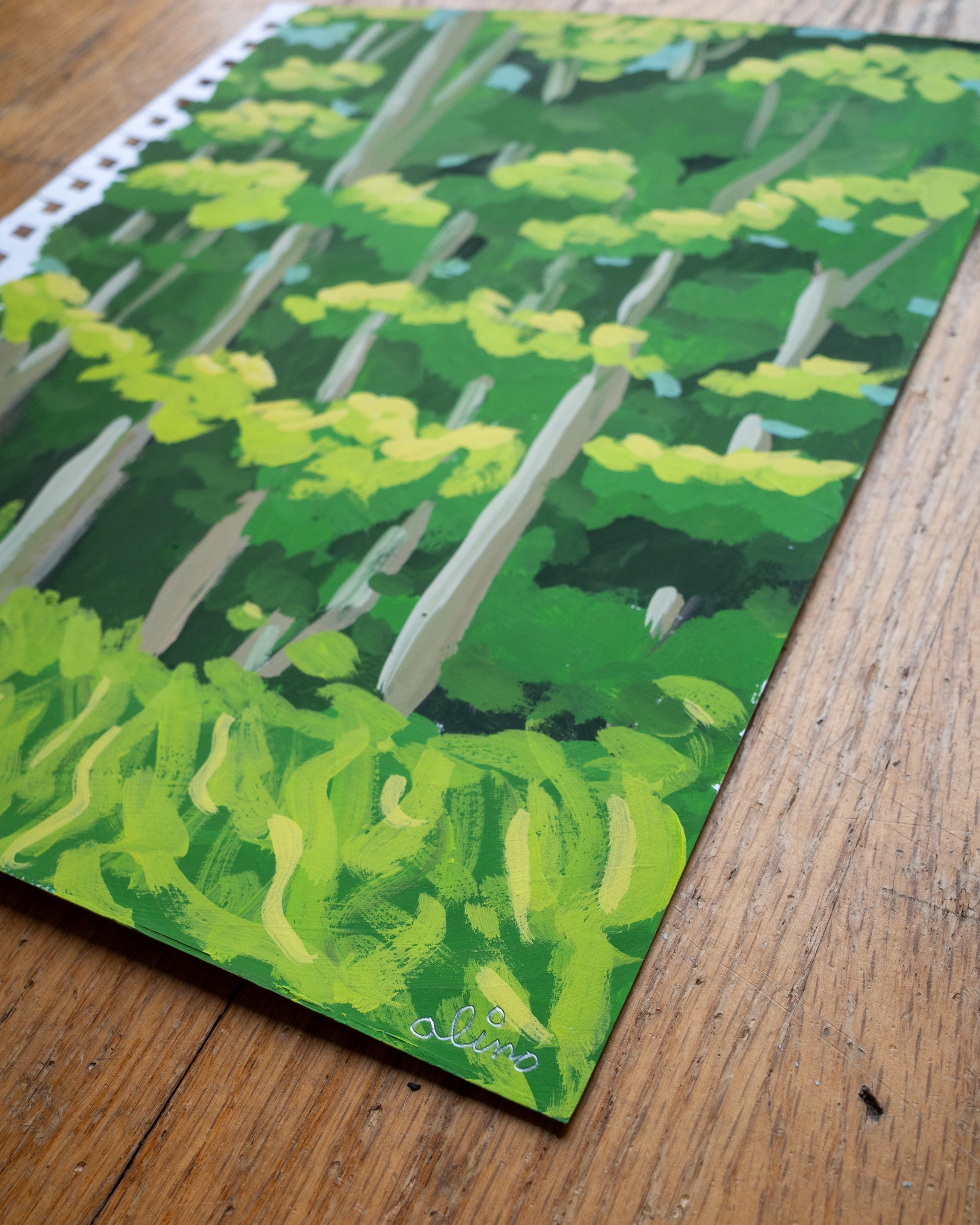 tall trees | Original Upstate New York Painting by Alimo