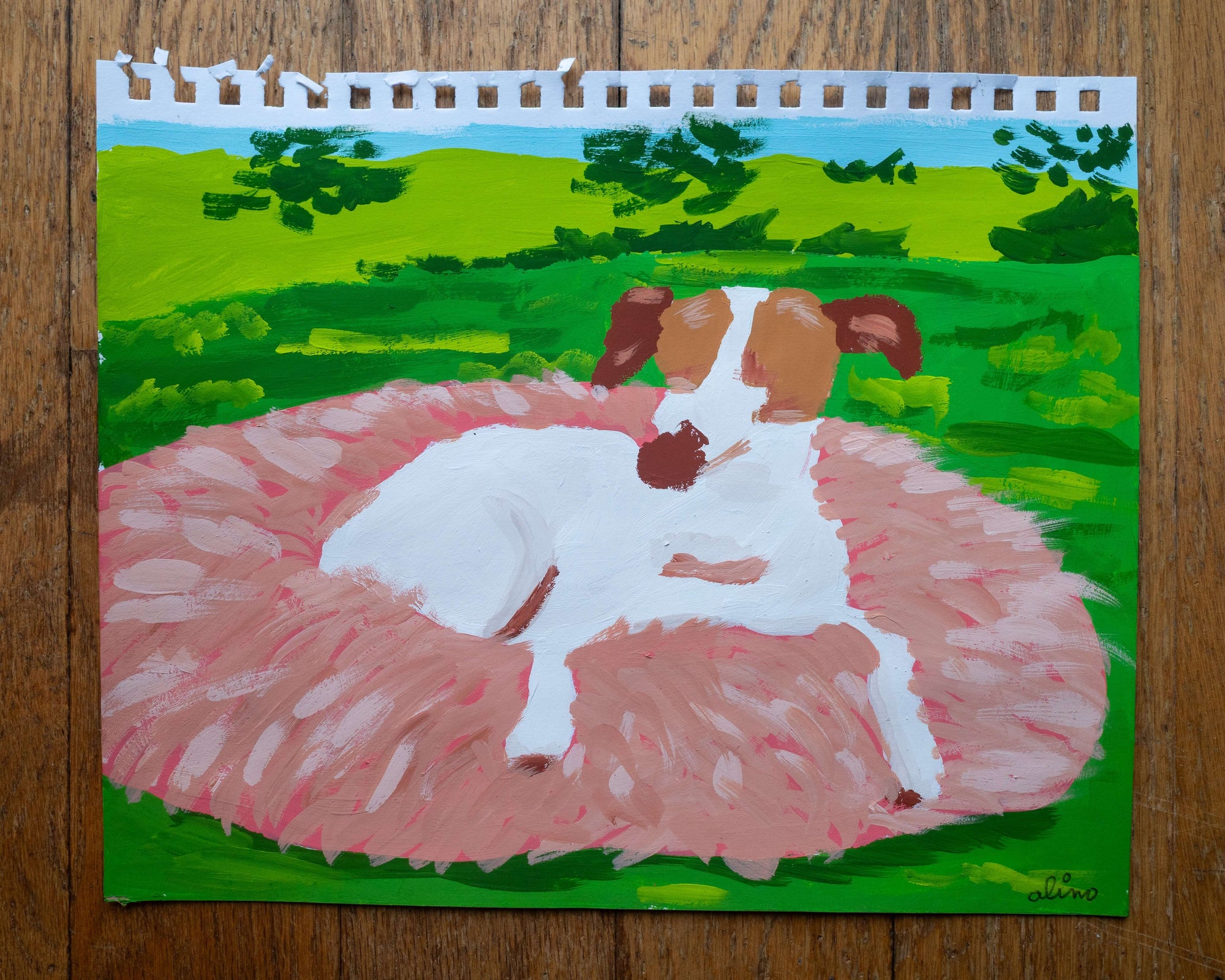 flur the dog | Original Upstate New York Painting by Alimo