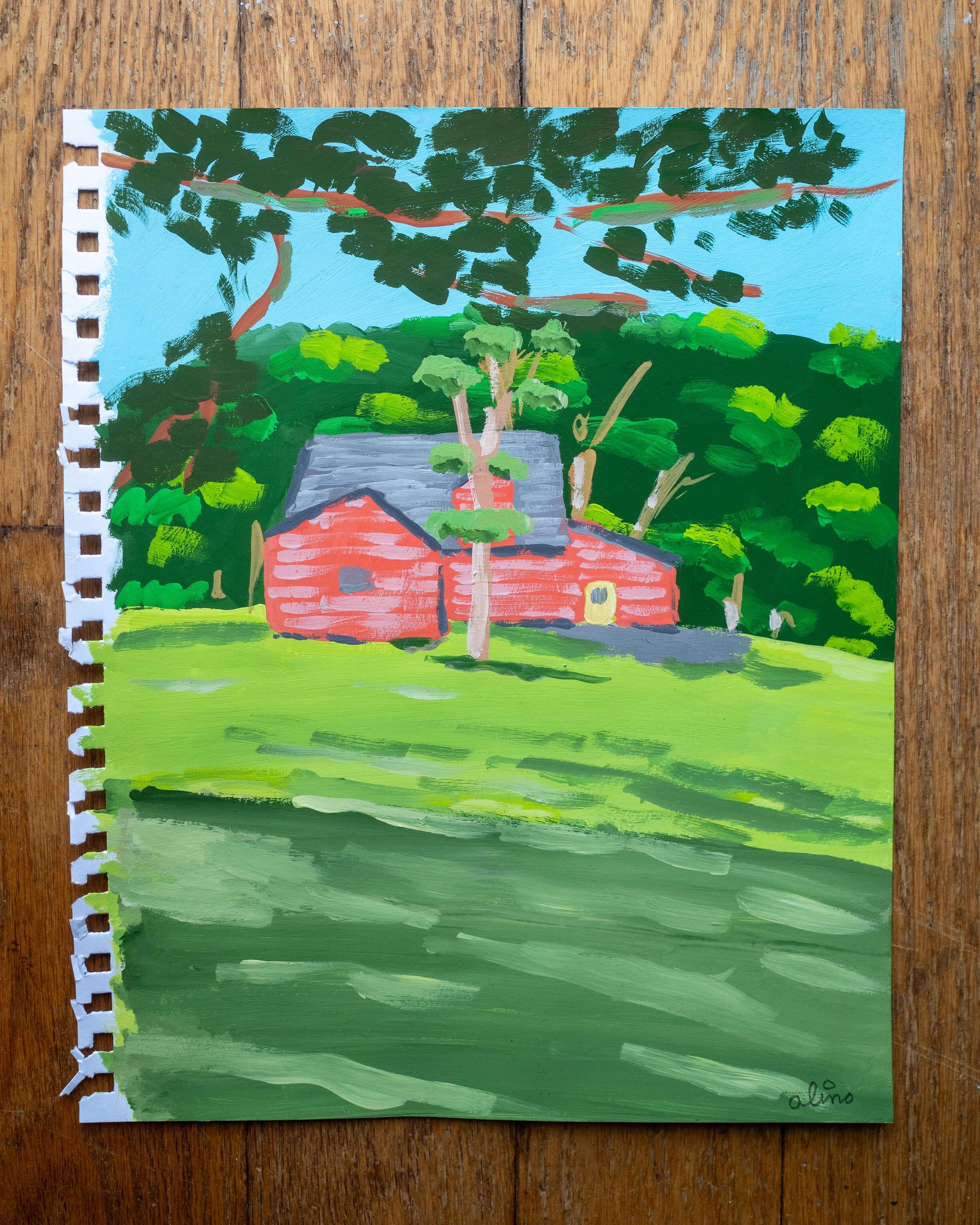 home sweet home | Original Upstate New York Painting by Alimo