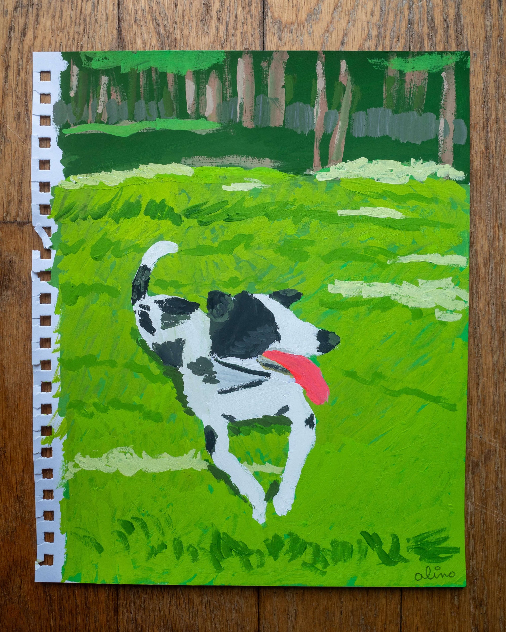 max the dog | Original Upstate New York Painting by Alimo