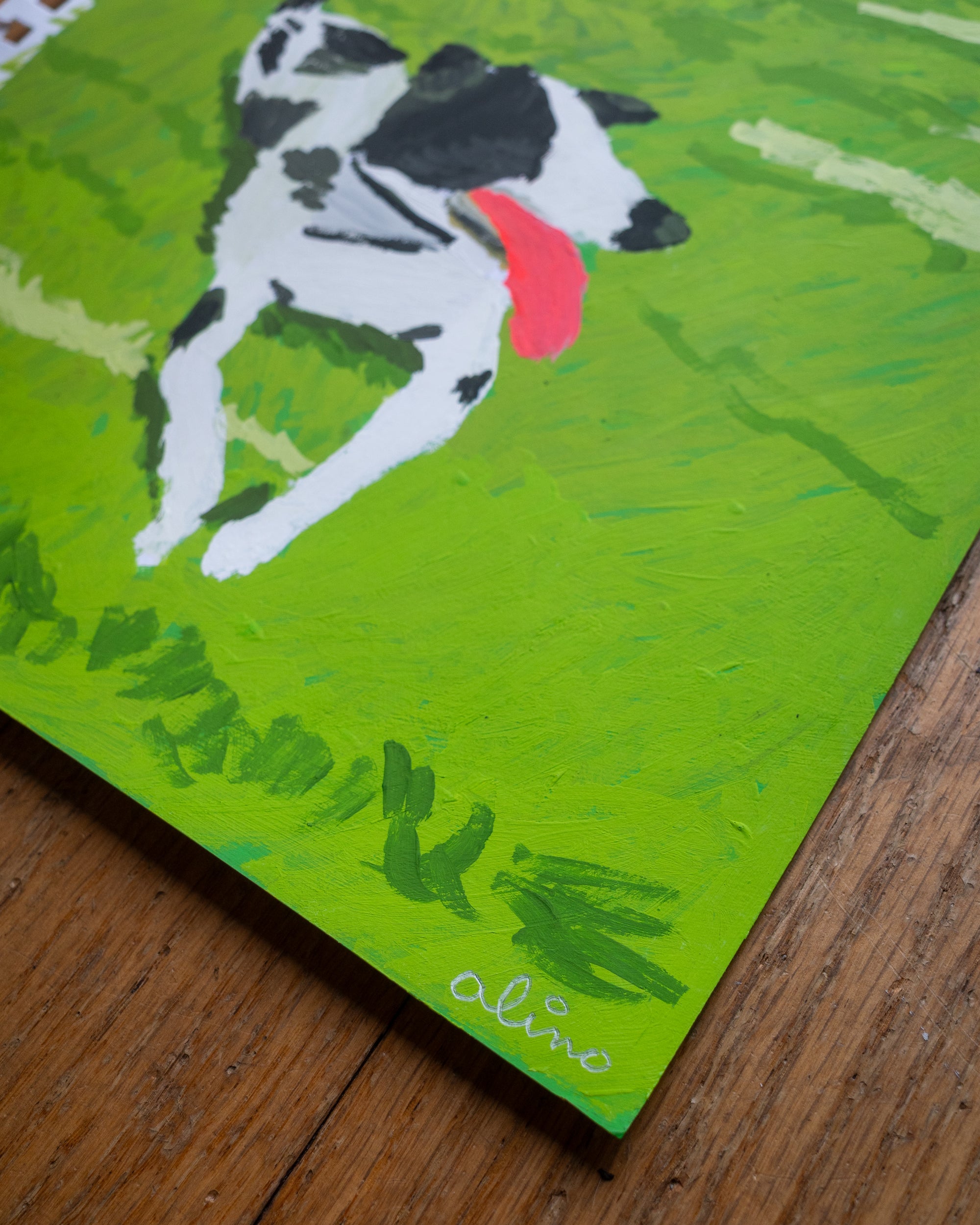 max the dog | Original Upstate New York Painting by Alimo