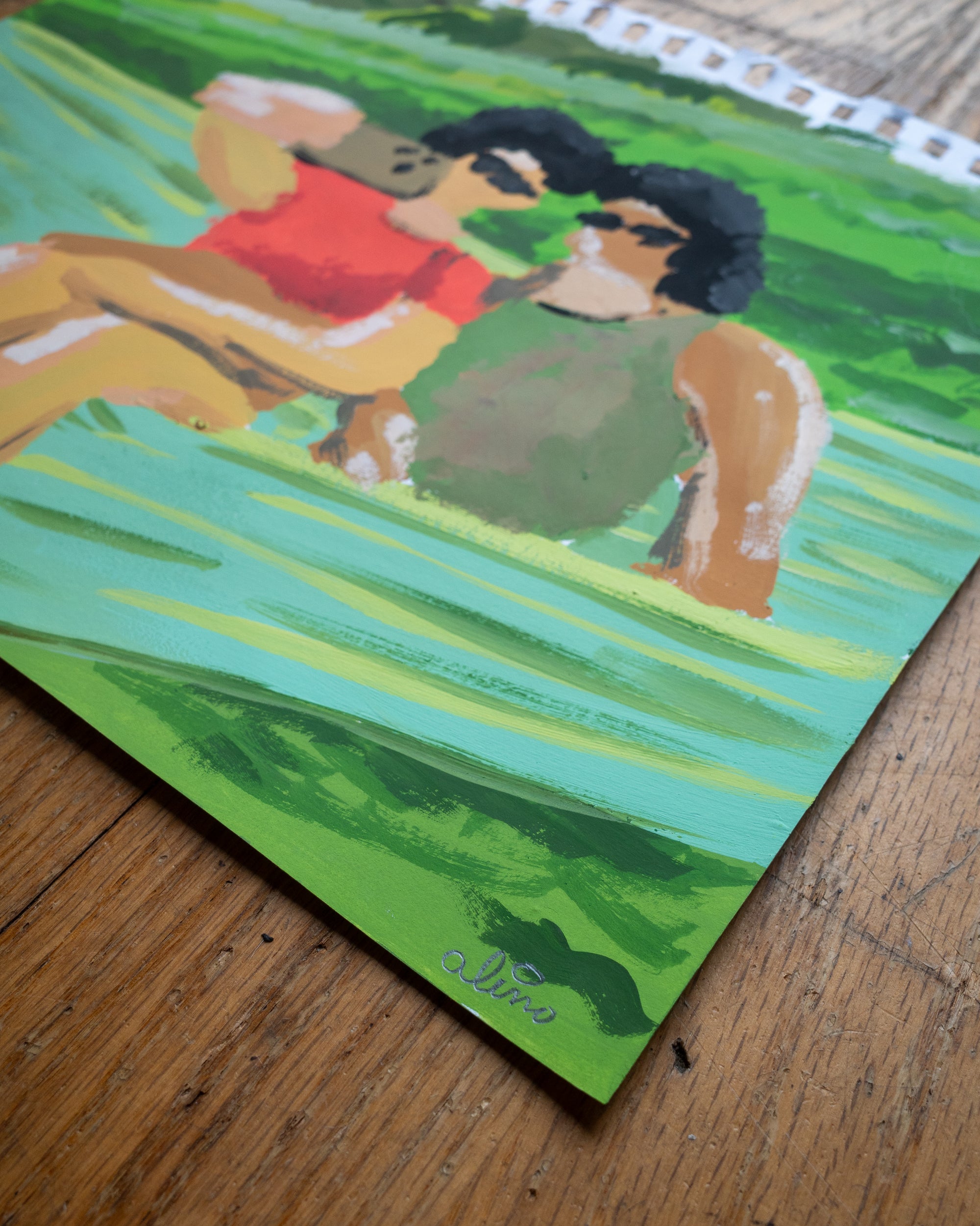 Selfie with the bestie | Original Upstate New York Painting by Alimo