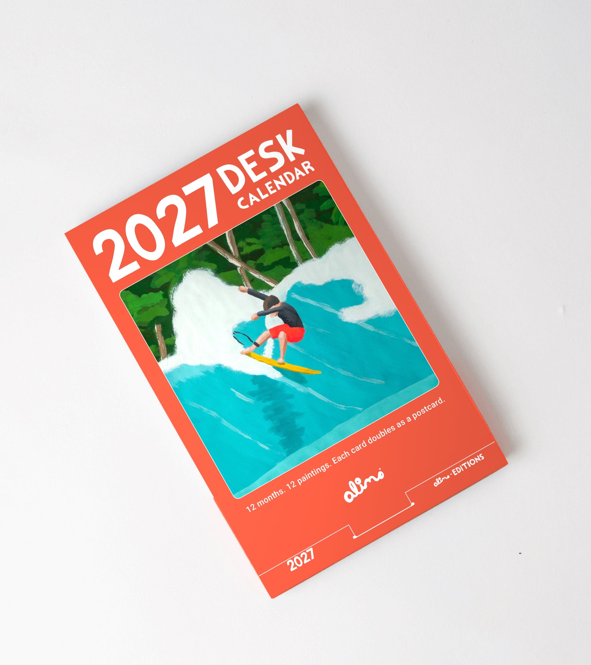 2027 art desk calendar featuring 12 paintings by Alimo