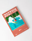 2027 desk calendar by Alimo, coral pack with an original surf painting on the cover
