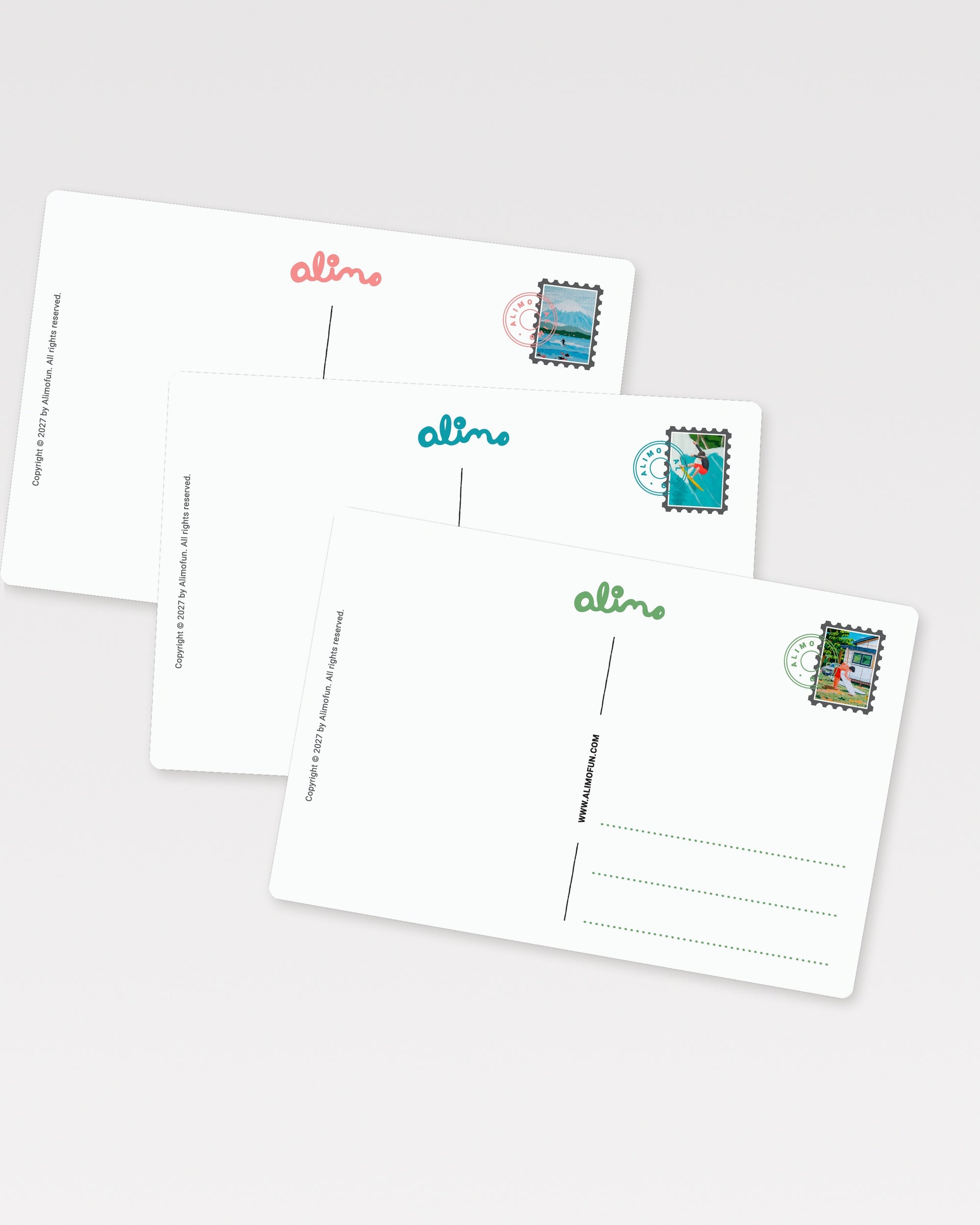12 monthly art cards from the 2027 Alimo desk calendar