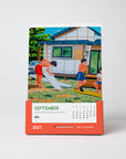 2027 desk calendar monthly card featuring original Alimo artwork