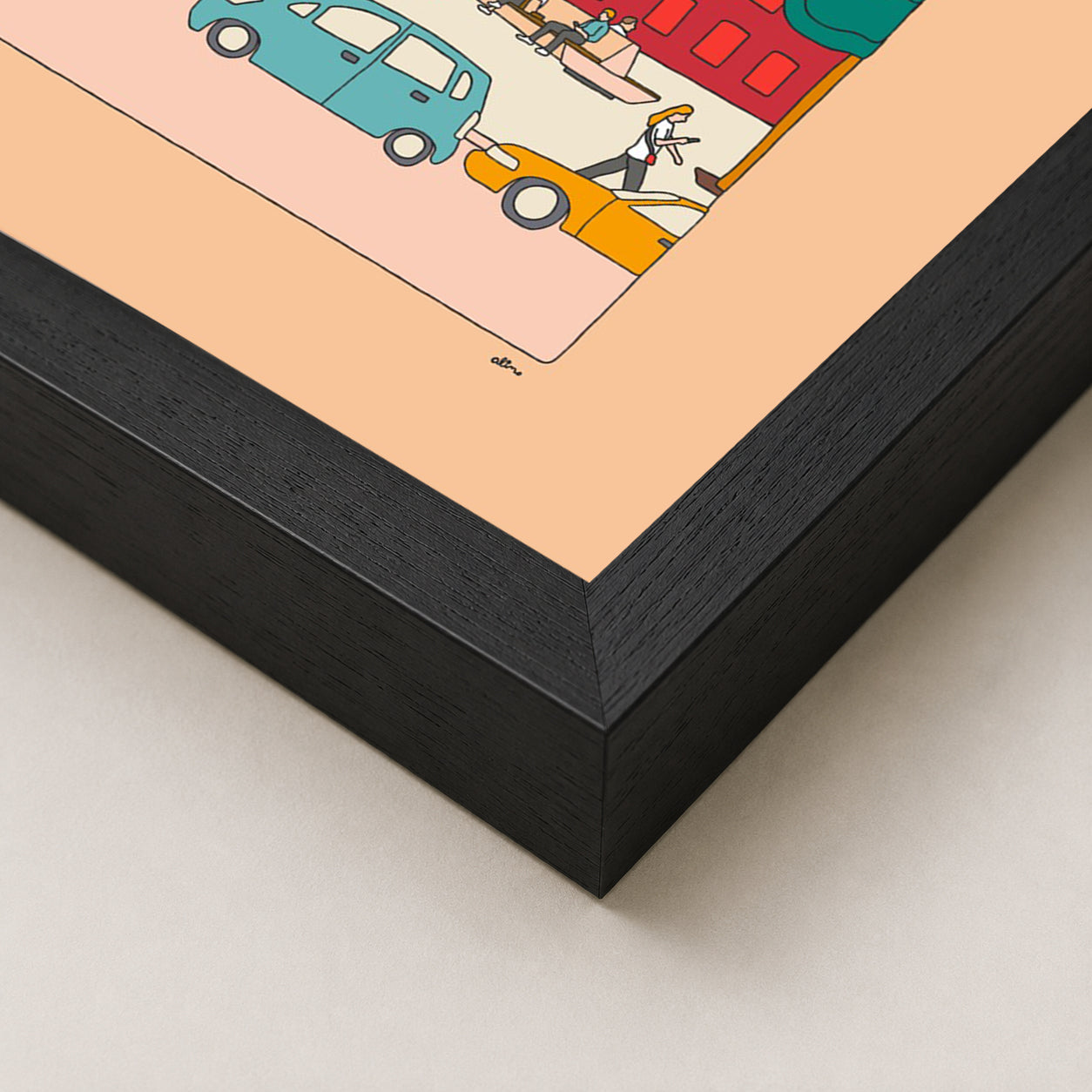 Tippy Top Alimo art print in a black wood frame, modern wall art