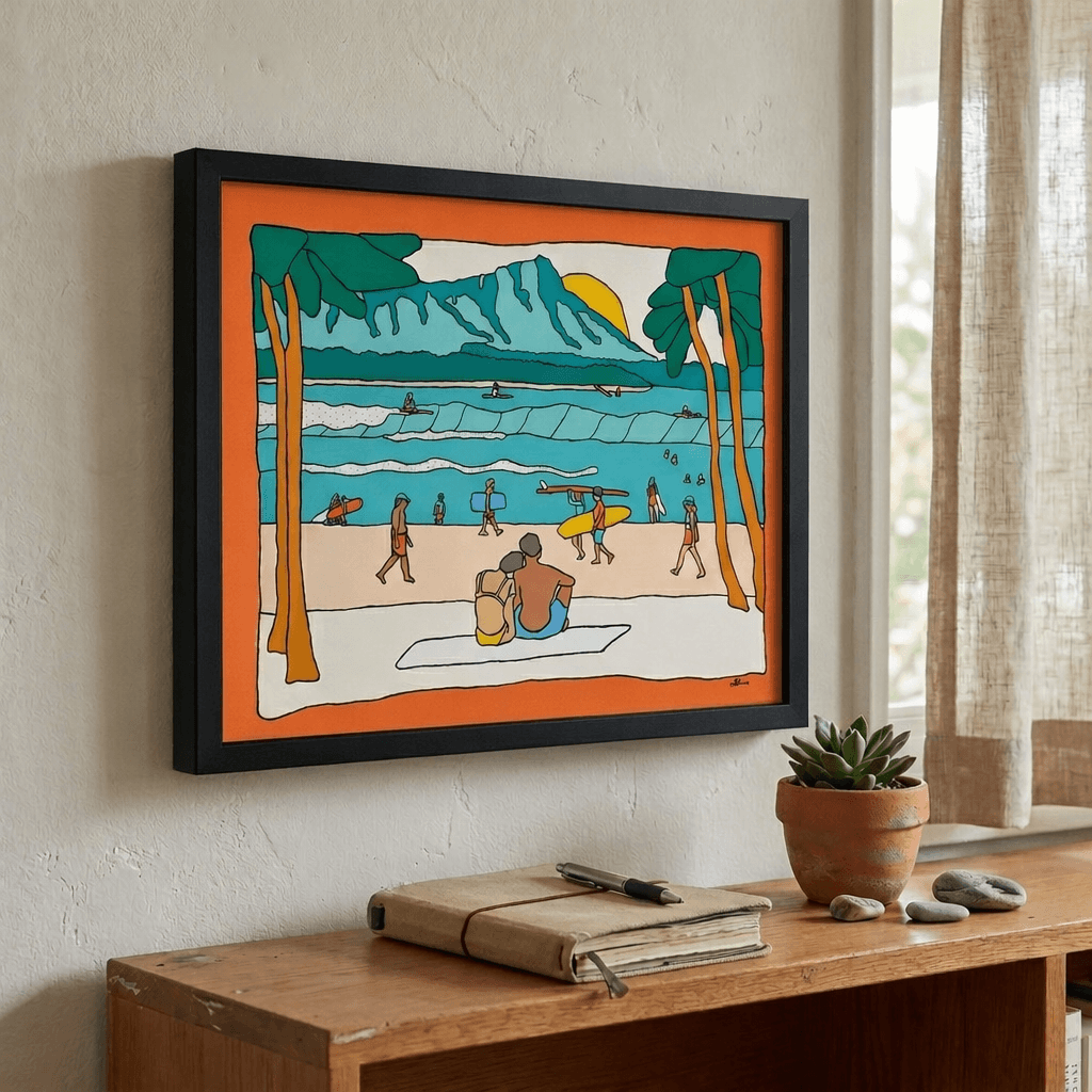 Offline Today surf art print hawaii by Alimo