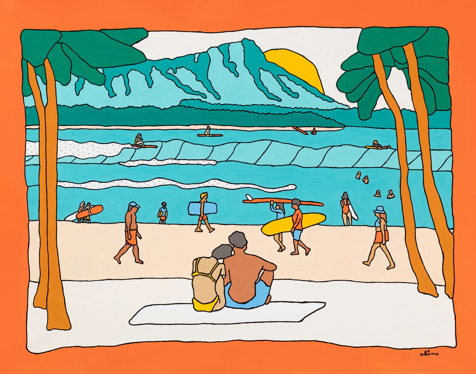 Offline Today surf art print hawaii by Alimo