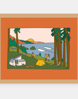 Camping Sessions Alimo art print in a natural wood frame