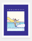 Coolnesssss art print by Alimo in white frame, effortless cool illustration