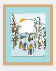 Earning Turns Alimo art print in a natural wood frame