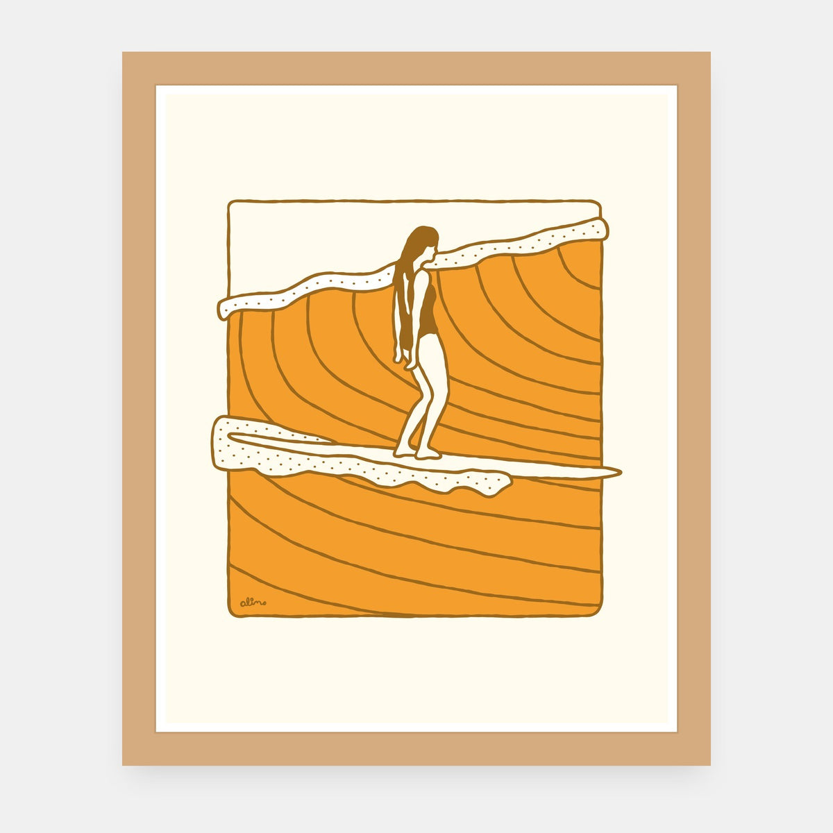 Feel The Rhythm Feel The Rhyme Alimo art print in a natural wood frame