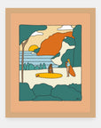 The Good Life Alimo art print in a natural wood frame