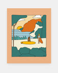 Good Life lifestyle art print by Alimo, colorful happy living scene