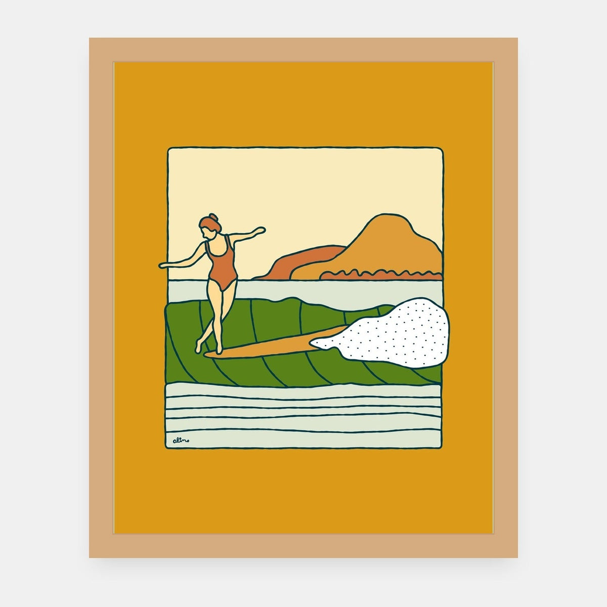 Ma'dam Alimo art print in a natural wood frame
