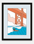 Novelty Factor art print by Alimo in black frame, Ocean Beach San Francisco