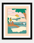 On The Horizon art print by Alimo in black frame, ocean horizon scene