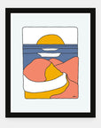 The End of the Beginning art print by Alimo in black frame, road trip scene