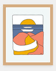 The End of the Beginning Alimo art print in a natural wood frame