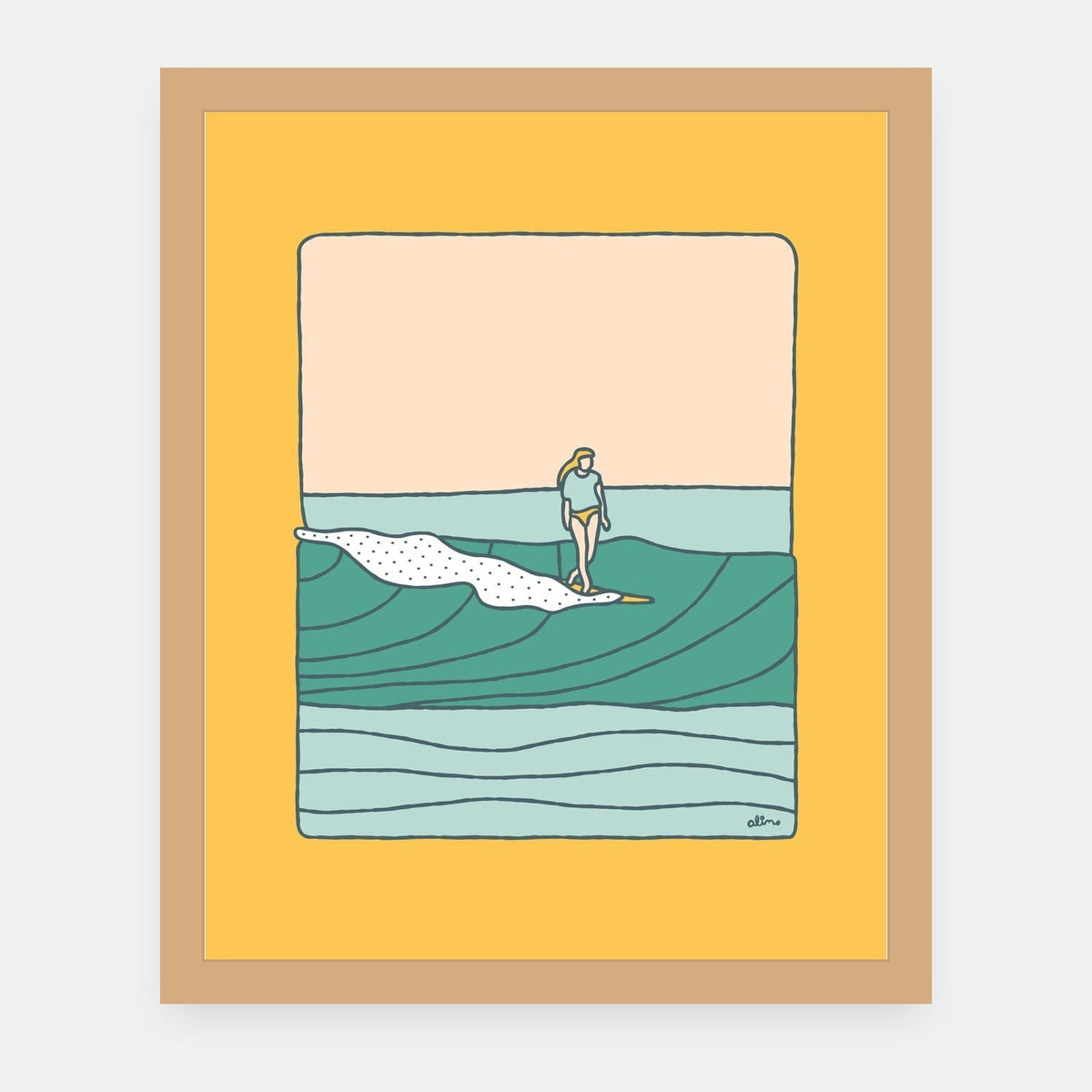 This That And The Other Alimo art print in a natural wood frame
