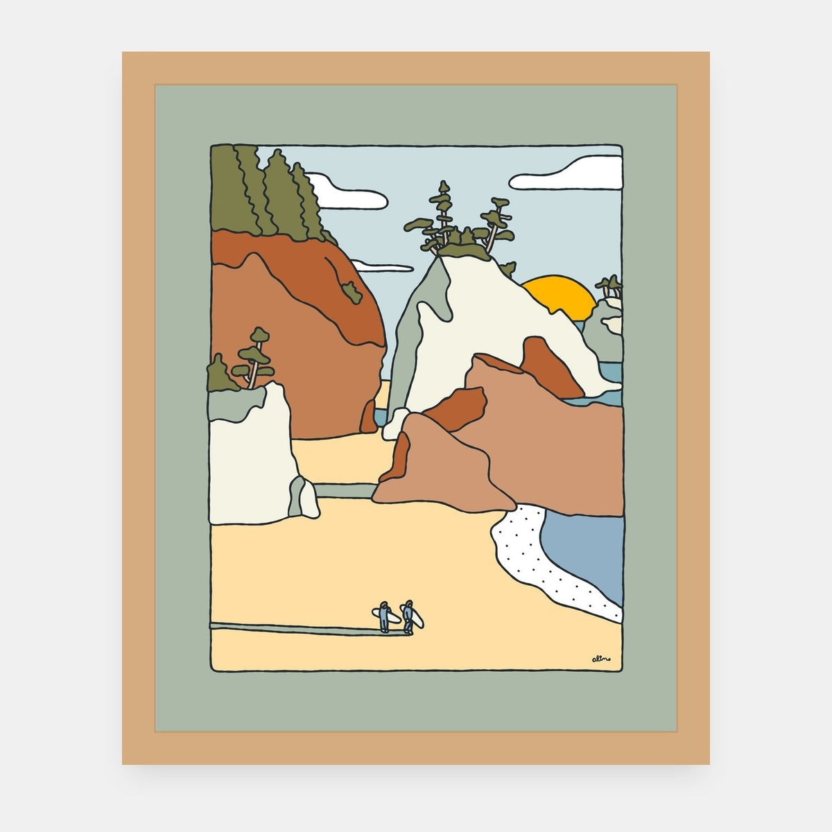 To Mother Nature Alimo art print in a natural wood frame