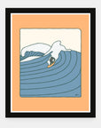Wild Wild West art print by Alimo in black frame, rugged Pacific surf scene