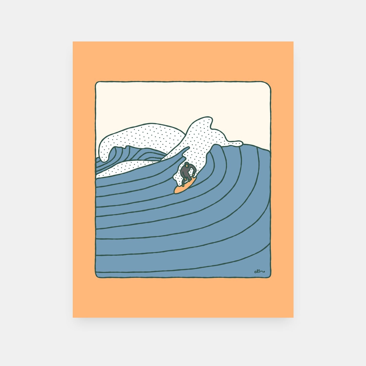 Wild Wild West PNW surf art print by Alimo, Pacific Northwest ocean scene
