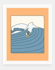 Wild Wild West art print by Alimo in white frame, Oregon coast illustration