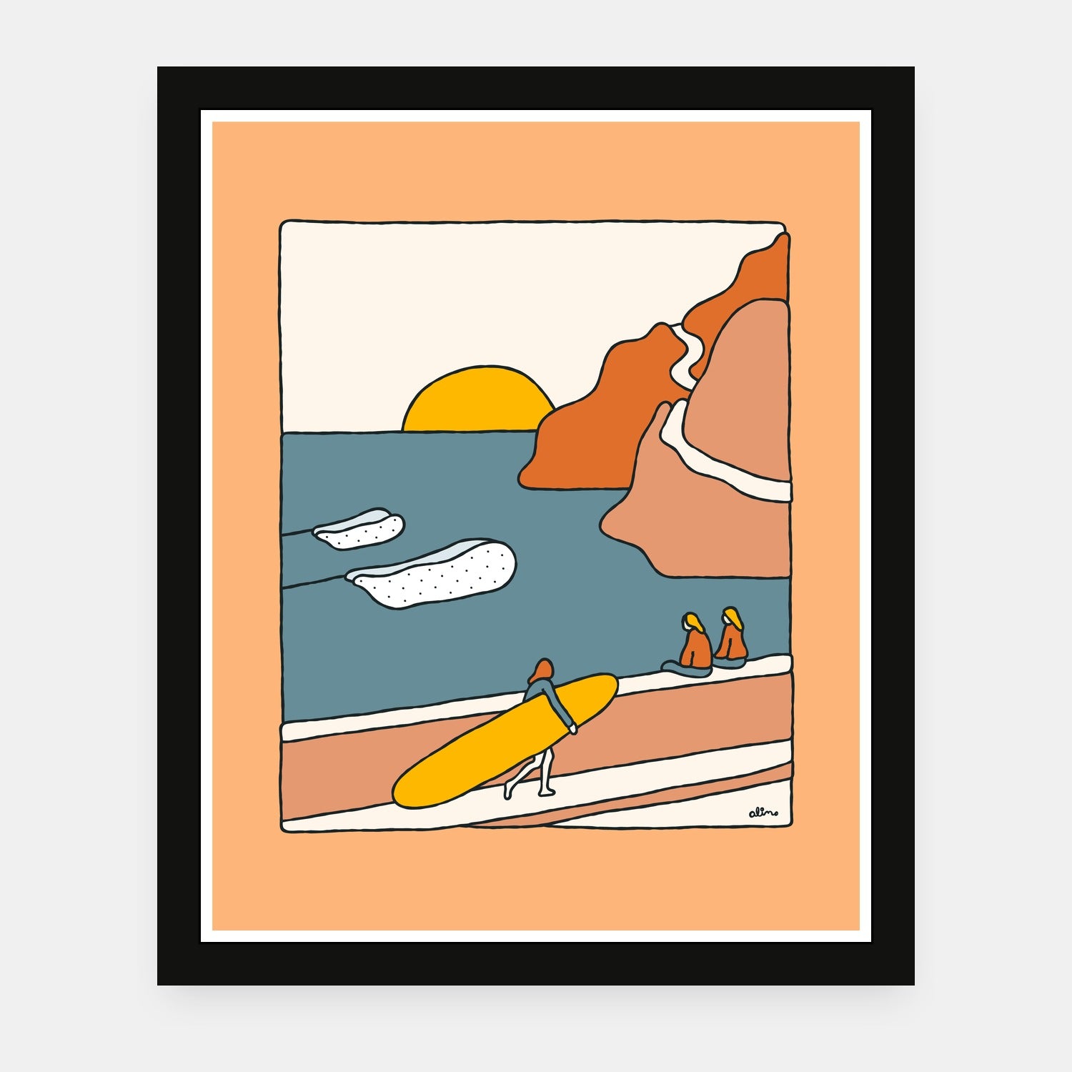A Day to Reflect art print by Alimo in black frame, thoughtful nature scene
