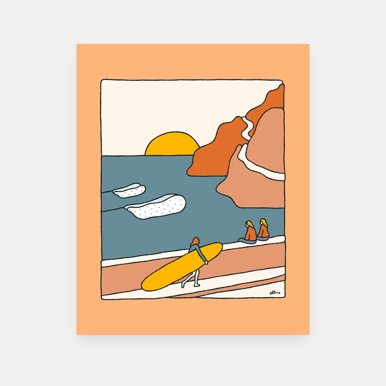 A Day to Reflect mindful art print by Alimo, contemplative nature scene