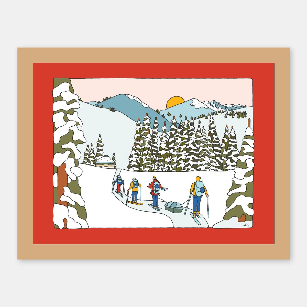 Arrival Alimo art print in a natural wood frame