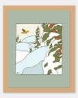 Backyard Special Alimo art print in a natural wood frame