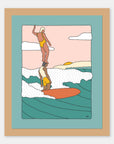 Balance Friends Alimo art print in a natural wood frame