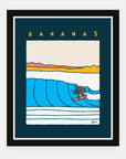 Bananas art print by Alimo in black frame, bold banana pop art