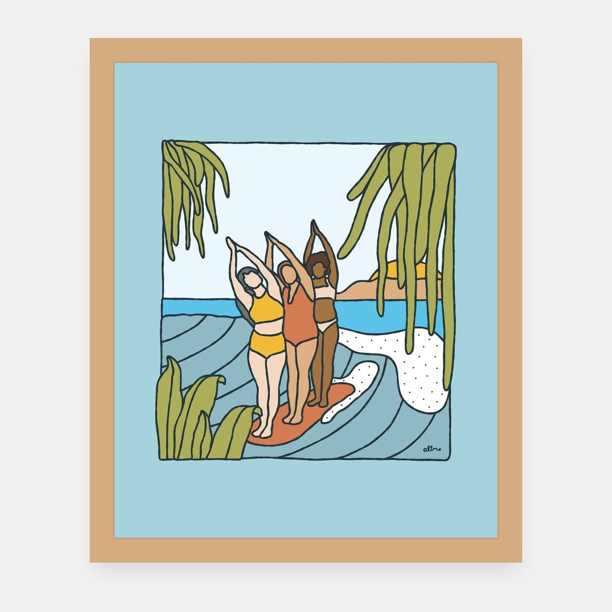 Better Together Alimo art print in a natural wood frame