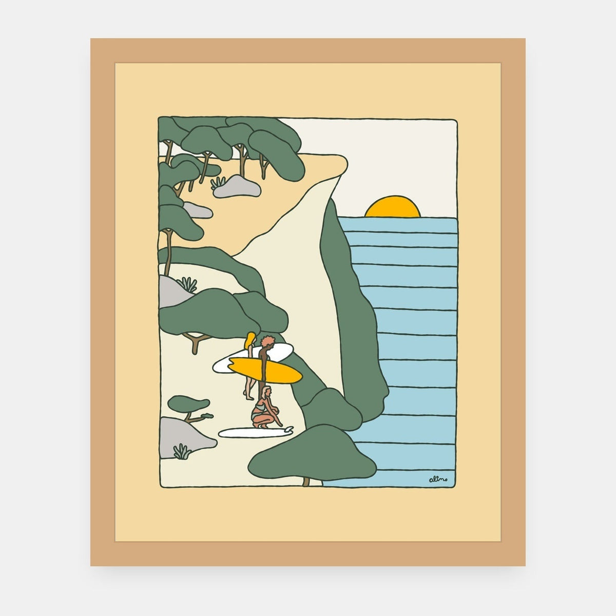 Better Tomorrow Alimo art print in a natural wood frame
