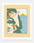 Better Tomorrow art print by Alimo in white frame, positive energy illustration