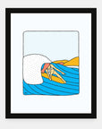 Chillax to the Max art print by Alimo in black frame, post-session vibes