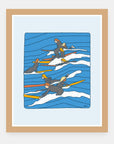 Complain Again Alimo art print in a natural wood frame