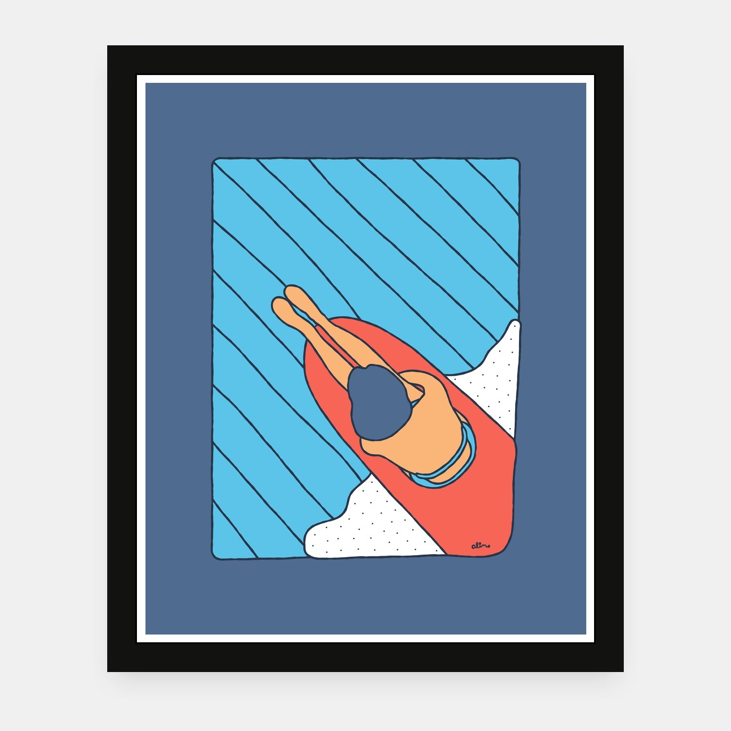 Cruise Control art print by Alimo in black frame, highway travel scene