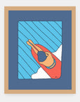 Cruise Control Alimo art print in a natural wood frame